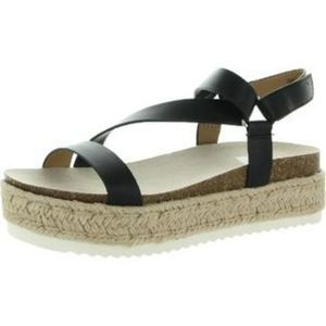 Dolce Vita Size 8.5M IMAN Black Platform Jute Sandals New Women's Shoes‎